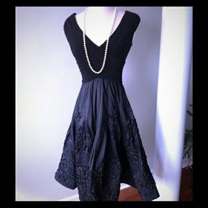 Adrianna Papell Tea length black dress